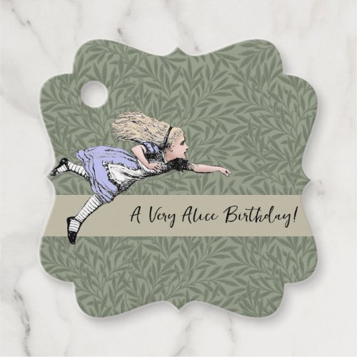 Flying Alice in Wonderland Looking Glass Favor Tags