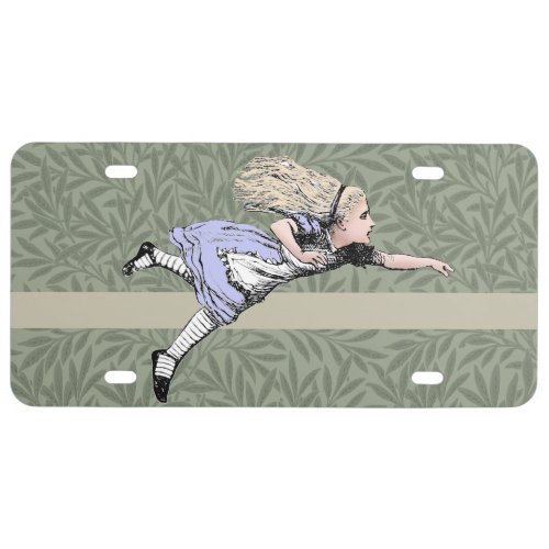 Flying Alice in Wonderland Looking Glass License Plate