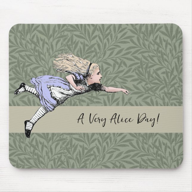 Flying Alice in Wonderland Looking Glass Mouse Pad (Front)