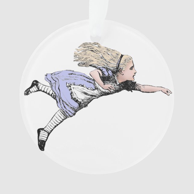 Flying Alice in Wonderland Looking Glass Ornament (Front)