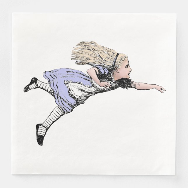 Flying Alice in Wonderland Looking Glass Paper Dinner Napkins (Front)