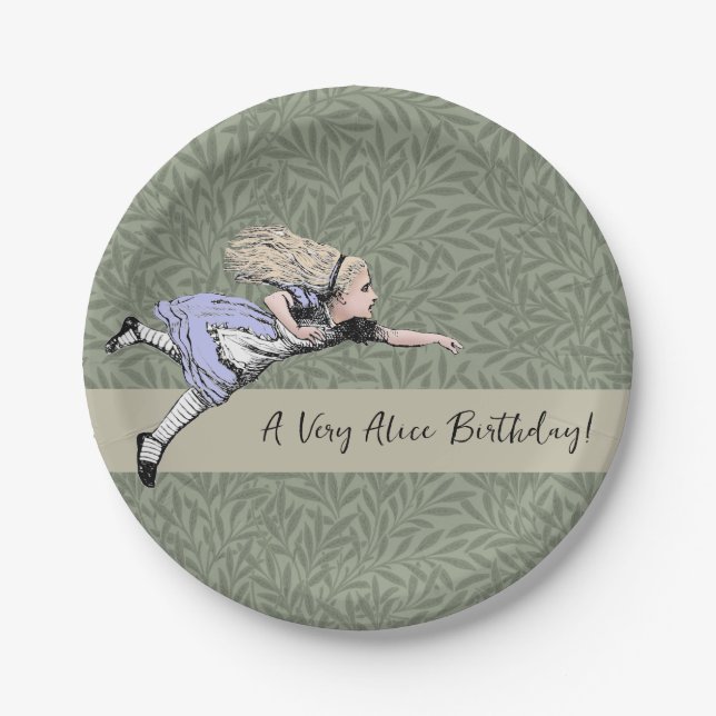 Flying Alice in Wonderland Looking Glass Paper Plates (Front)