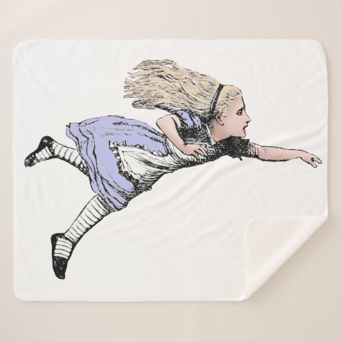Flying Alice in Wonderland Looking Glass Sherpa Blanket