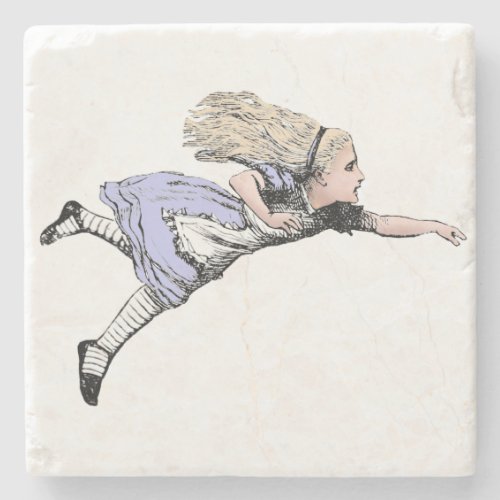 Flying Alice in Wonderland Looking Glass Stone Coaster