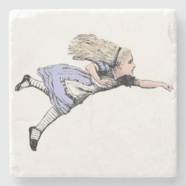 Flying Alice in Wonderland Looking Glass Stone Coaster (Front)