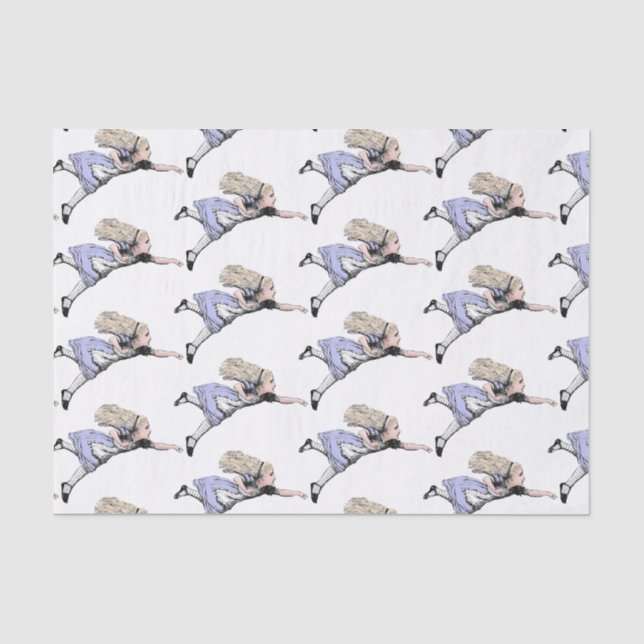 Flying Alice in Wonderland Looking Glass Tissue Paper (Front)