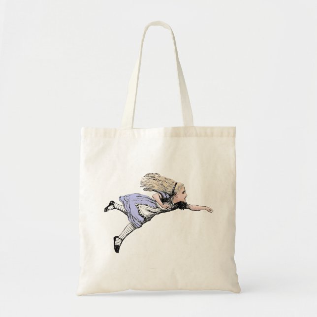 Flying Alice in Wonderland Looking Glass Tote Bag (Front)