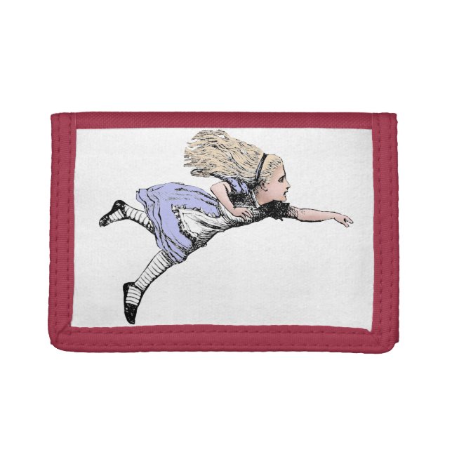 Flying Alice in Wonderland Looking Glass Trifold Wallet (Front)