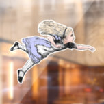 Flying Alice in Wonderland Looking Glass Window Cling