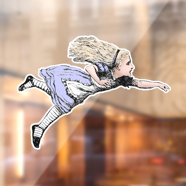 Flying Alice in Wonderland Looking Glass Window Cling (Sheet 2)