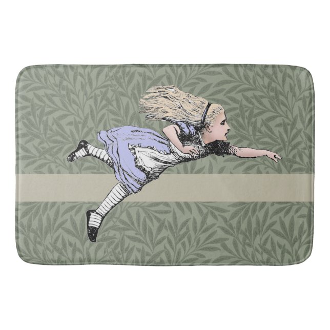Flying Alice Wonderland Adventure Vintage Tenniel Bath Mat (Front)