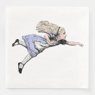 Flying Alice Wonderland Adventure Vintage Tenniel Paper Dinner Napkins