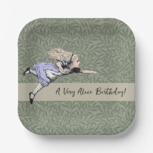 Flying Alice Wonderland Adventure Vintage Tenniel Paper Plates