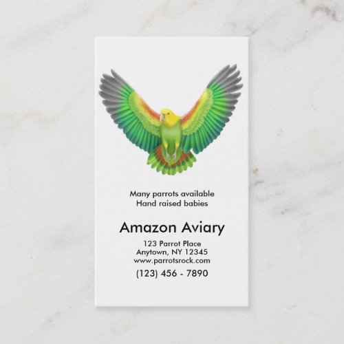 Flying Amazon Parrot Business Card