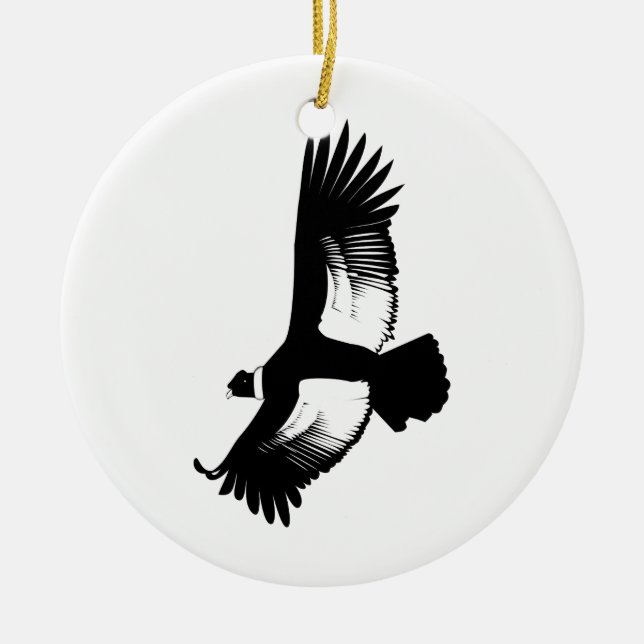 Flying Andean Condor Ceramic Ornament (Front)