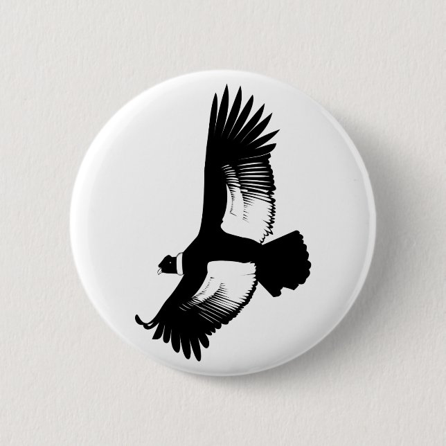 Flying Andean Condor Pinback Button (Front)