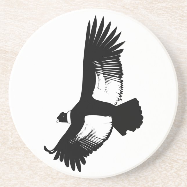 Flying Andean Condor Sandstone Coaster (Front)