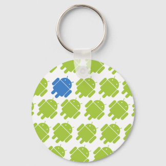 Flying Android Blue Keychain