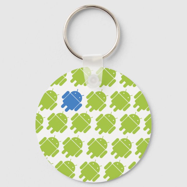 Flying Android Blue Keychain (Front)