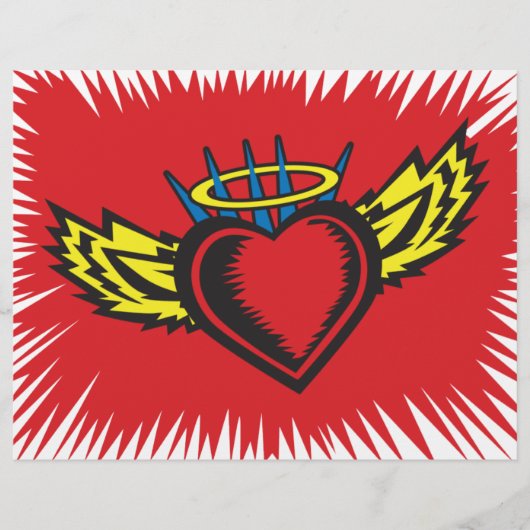 Flying Angel Heart Tattoo (Front)