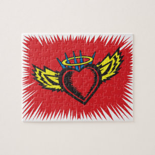 Flying Angel Heart Tattoo Jigsaw Puzzle