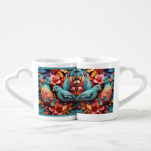 Flying Art Watercolor Pattern Coffee Mug Set