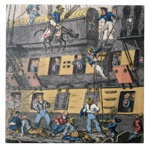 Flying Artillery or A Horse Marine (colour engravi Ceramic Tile