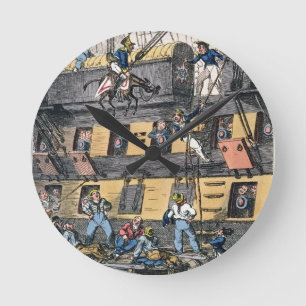 Flying Artillery or A Horse Marine (colour engravi Round Clock