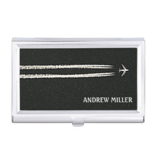 Flying Away/High Altitude Airplane Personalized Business Card Case