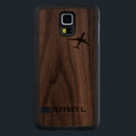 Flying Away | High Altitude Airplane Personalized Carved Walnut Galaxy S5 Case<br><div class="desc">Me and my camera's encounter. Photographed on 2012/10/03. Personalize it with recipient's name or customize it with your own text,  and you can also change the font,  size,  & color of the text. Or delete the text/label if you'd rather have it without.</div>