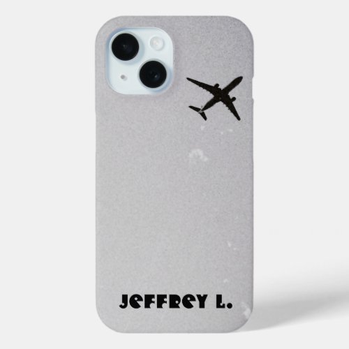 Flying Away  High Altitude Airplane Personalized iPhone 15 Case