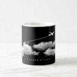 Flying Away/Jet Airplane/Personalized Pilot Coffee Mug<br><div class="desc">To change the text,  use the personalize option. For more extensive text changes such as changes to the font,  font color,  or text layout,  choose the customize option. Original Design | Copyright 2016-Present | ©riverme* | All Rights Reserved</div>