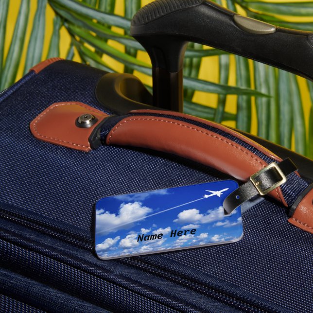 Flying Away/Jet Airplane/Personalized Pilot Luggage Tag (Front Insitu 3)