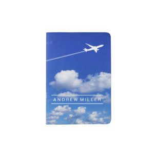 Flying Away/Jet Airplane/Personalized Pilot Passport Holder