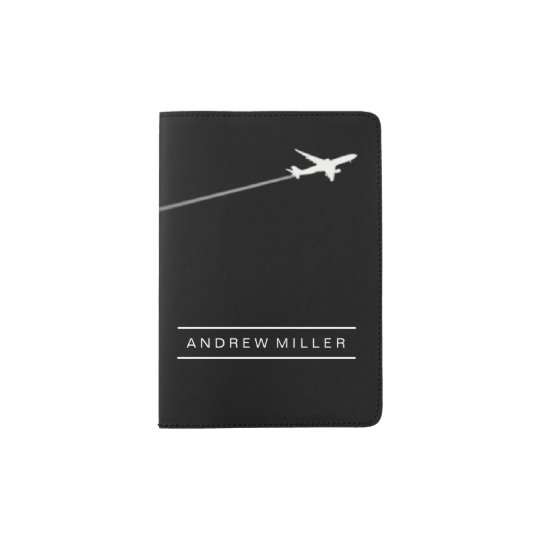 Flying Away/Jet Airplane/Personalized Pilot Passport Holder