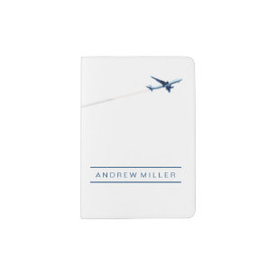 Flying Away/Jet Airplane/Personalized Pilot Passport Holder