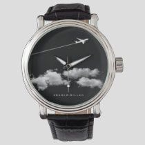 Flying Away/Jet Airplane/Personalized Pilot Watch