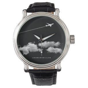 Flying Away/Jet Airplane/Personalized Pilot Watch