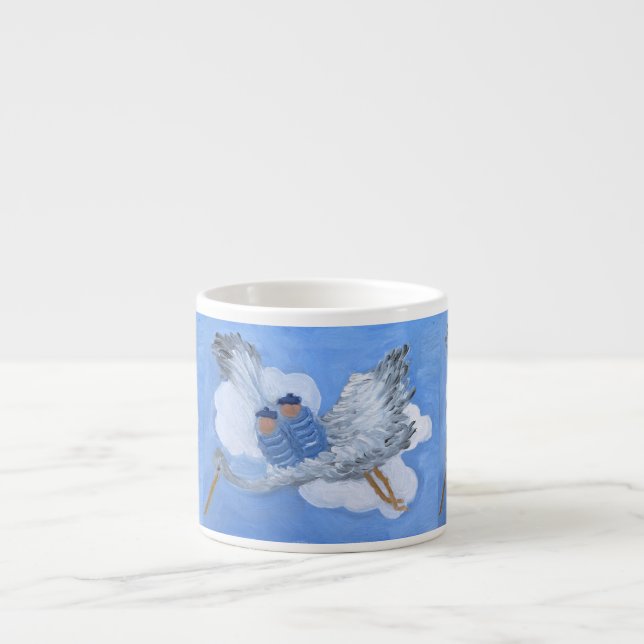 Flying Babies and Stork Espresso Cup (Front)