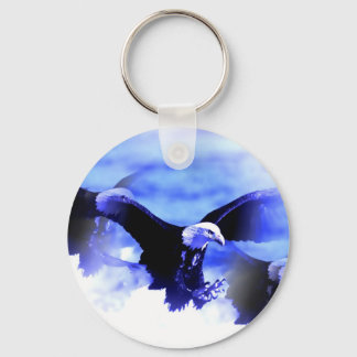 Flying Bald Eagle Keychain