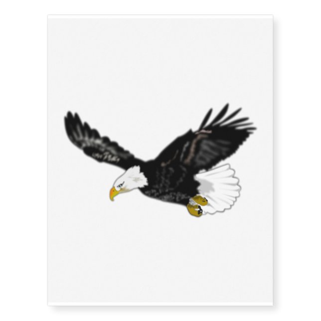 Flying Bald Eagle Temporary Tattoos (Front)