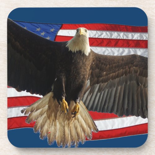 Flying Bald Eagle US Flag Patriotic Collection Coaster
