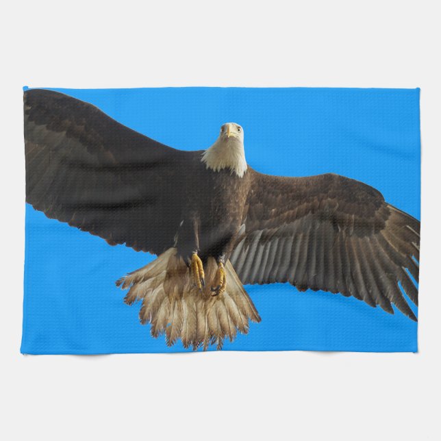 Flying Bald Eagle Wildlife Gift Towel (Horizontal)