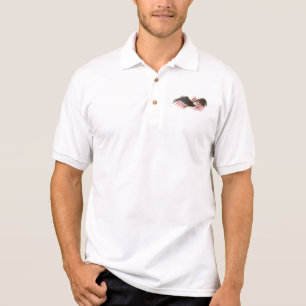 Flying Bald Eagle with American Flag Polo Shirt