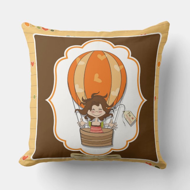 Flying Balloon Decorative Pillow (Front)