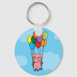 Flying Balloon Pig Keychain