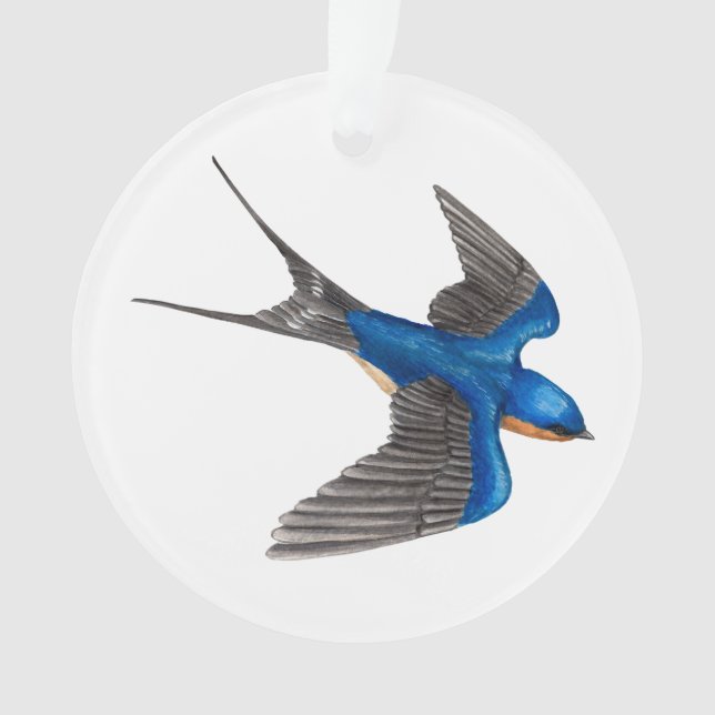 Flying Barn Swallow Acrylic Ornament (Front)