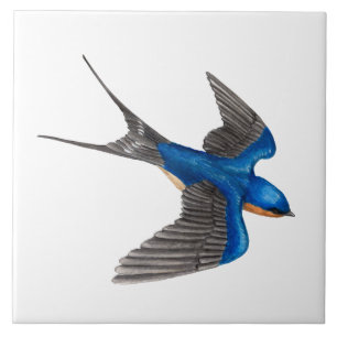 Flying Barn Swallow Art Tile