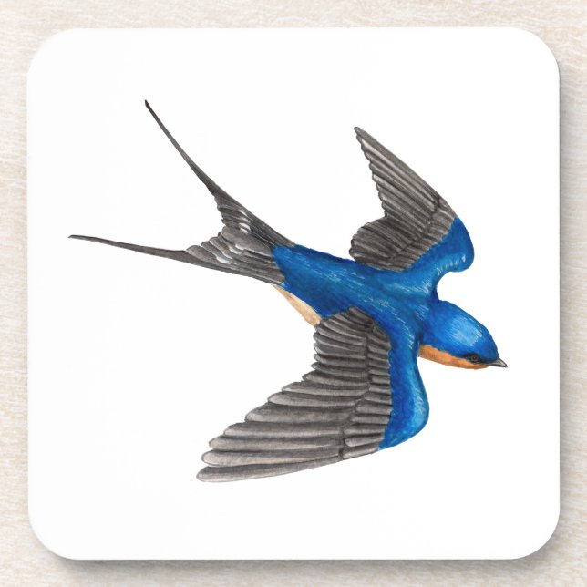 Flying Barn Swallow Beverage Coaster (Front)