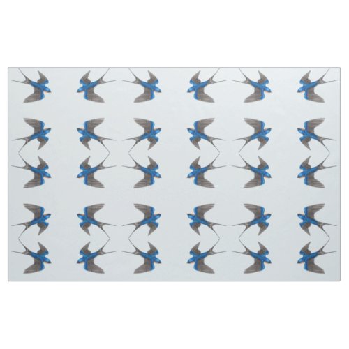 Flying Barn Swallow Bird Pattern Fabric